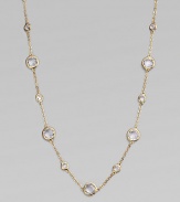 EXCLUSIVELY AT SAKS. Radiant stations of faceted, bezel-set cubic zirconia are sprinkled along a delicate 18k goldplated chain. Cubic zirconia 18k goldplated Length, about 42 Lobster clasp Imported