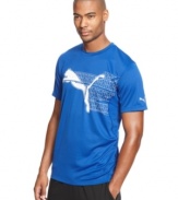 Stay comfortable when you feel the need for speed in this performance running t-shirt from Puma.