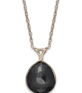 Go for the bold. This necklace, set in 14k gold, features a rose-cut black diamond (3 ct. t.w.) teardrop pendant for a look that exudes elegance. Approximate length: 18 inches. Approximate drop: 5/8 inch.