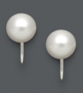 Pearl love. You'll adore this classic style including cultured freshwater pearls (8-9 mm) with a secure, sterling silver screw backing that adjusts to fit snug to your earlobe. This style is for non-pierced ears. Approximate diameter: 1-1/2 inches.