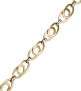 Double the fun. YellOra™'s pretty interlocking link bracelet is crafted from a two-tone combination of pure gold, sterling silver and palladium. Approximate length: 7-1/4 inches.