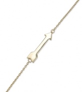 Pointing in the right direction. Studio Silver's arrow bracelet, set in 18k gold over sterling silver, takes you on a fashion-forward path. Approximate length, bracelet: 7-1/4 inches. Approximate length, arrow: 7/8 inch.