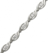 High style, with a twist. With round-cut diamonds (2 ct. t.w.) adding a lustrous touch, this three-stone bracelet speaks to your elegant side. Set in 10k white gold. Approximate length: 7-1/4 inches.