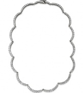 Add statement-making sparkle to your look. B. Brilliant's dazzling necklaces incorporates round-cut cubic zirconias (8 ct. t.w.) in sterling silver. Approximate length: 17 inches.