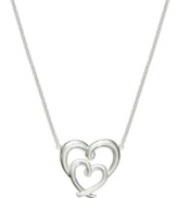 Hearts in the right place. Giani Bernini's necklace and double-heart pendant, set in sterling silver, offer a whimsical touch mixed in with elegance. Approximate length: 17 inches. Approximate drop: 1 inch.