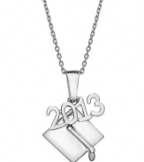 The next level awaits. Giani Bernini's necklace and class of '13 graduation cap pendant are set in sterling silver, symbolizing a bright future. Approximate length: 18 inches. Approximate drop: 1 inch.