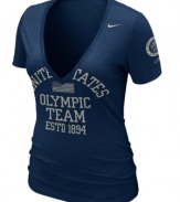 Show your spirit! Get into the fun of the games and show your Team USA support with this v-neck t-shirt from Nike.