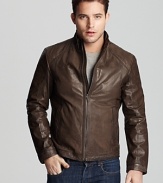 BOSS Black Alecs Short Leather Jacket