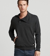 Add some sophistication to your chilled out weekend afternoons with this handsome funnelneck sweater, crafted in soft cotton for comfort and relaxed appeal.