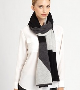 A seasonal essential in luxe cashmere takes on a trend-forward colorblock effect. Cashmere23 X 80Dry cleanImported