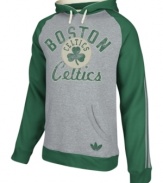 Keep warm as you cheer and rant for the Boston Celtics in this pullover hoodie by adidas.