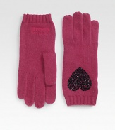 Crafted from a beautiful gypsy yarn crochet, these ultra-cozy, ultra-plush gloves are designed with a jeweled appliqué heart.Wool/Rayon/Nylon/CashmerePull-on styleLength, about 8Dry cleanImported