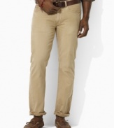 The essential pant is crafted from soft, light-as-air cotton slub twill and tailored in a five-pocket jean silhouette with a straight leg, flat front and classic rise. (Clearance)