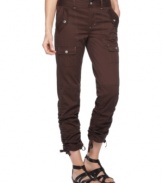 A new way to wear cargos, from INC. Pull the drawstring legs up or down on these utility-inspired pants!