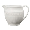 Edme creamer by Wedgwood. Wedgwood marks the 100th anniversary of its classic Edme collection with a refreshing update of its timeless pattern. A new antique white glaze enhances the elegant colannade embossment and laurel motif accent pieces. Sophisticated shapes and generously sized pieces make this pattern ideal for today's lifestyle.