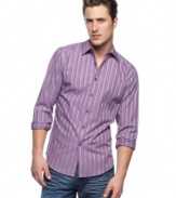 Pop in some color to your button-front style with this woven shirt from INC International Concepts.