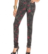 An edged-up floral-print and black wash ups the fashion factor on these Joe's Jeans skinny jeans -- a fall must-have!