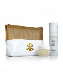 The Daily Essentials Set brings together Hydra Global and Eye Contour Balm presented in a white and gold Sisley pouch.