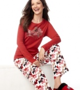 Welcome the winter chill. Cozy up in style with the adorable print of these soft pajama pants by Charter Club.