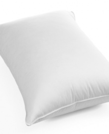 Rest and relaxation. This Martha Stewart Collection pillow features plush hypoallergenic down fill and a soft and smooth 300-thread count cotton sateen cover for comfortable night's sleep. The combination of down and polyester fill allows for lasting loft and adjustability.