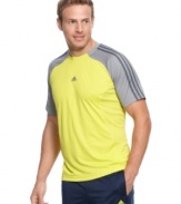 Slip into the zone with an adidas performance shirt designed with ClimaCool for ventilation and moisture management.