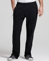 A more sophisticated sweatpant from Burberry, with front and back zip pockets and drawstring waist.