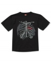 Give him a bold, heart-pounding style he'll love to light up the night in with this glow-in-the-dark tee from Quiksilver.