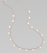 From the Ippolita Rosé Collection. A long, graceful chain sprinkled with delicate discs of 18k gold and sterling silver, richly finished with the subtle glow of 18k rose goldplating. An alloy of 18K gold and sterling silver plated with 18K rose gold Length, about 37 Lobster clasp Imported