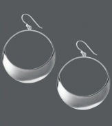 Do a complete 180! The smooth curves on Touch of Silver's elegant, cut-out circle earrings make them a winning combination for any look. Crafted in silver-plated brass with a sterling silver ear finding for sensitive ears. Approximate drop: 1-7/10 inches. Approximate width: 1-1/2 inches.