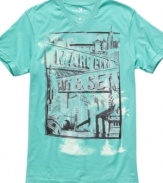 Capture a complete downtown look with NYC-inspired t-shirt from Marc Ecko Cut & Sew.