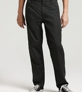 Comfort and style reach an armistice in Edun's twill pants with a flat front and classic tab waistband.