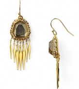 A hard-hitting take on fringe, Alexis Bittar's crystal-encrusted earrings make a strong statement. Be a gold dusted woman, these faceted doublets lend looks a bewitching stamp.