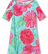 She's sure to bloom in this easy-breezy Lilly Pulitzer dress with a colorful floral print.