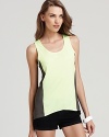 The color-block trend goes electric in this hyper-bright Vintage Havana tank.