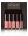 Laura Mercier's Mini Lip Glacé Collection features 5 colour-coordinated Lip Glacés available in 2 separate collections: Soft Nudes and Rich Berries. Tailored to shade preference, the Soft Nudes Collection includes shades of pale pink, shimmering peach and dusty mauve for a subtle, more demure look, while the Rich Berries Collection offers bolder, brighter hues in deeper rose, red and plum shades. 