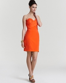 This Jay Godfrey strapless dress looks on the bright side with a statement-making neon hue.