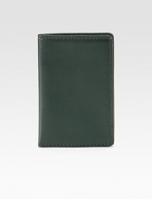 A clip and fold design, set in a freshly modern color, and finished in smooth leather.4 x 7Imported