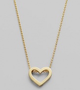 From the Tiny Treasures Collection. An open heart pendant is both romantic and elegant, rendered in polished 18k gold. 18k yellow gold Chain length, about 18 Pendant length, about ¾ Lobster clasp Made in Italy