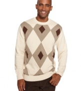 With a big, bold pattern, this sweater from Geoffrey Beene makes a singular statement in your sweater collection.