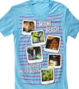 South Beach style. This vibrant t-shirt from Bar III is all about sun-ready cool.