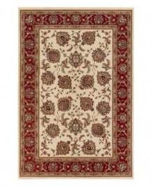 A long runner that is ideal for hallways and entryways. Reminiscent of classic Persian art and culture, this spellbinding rug features a wispy, curvilinear floral pattern in a neutral, burgundy and blue color spectrum. Surrounded by a thin beige border that completes the rug with understated elegance. Easy-care polypropylene ensures durability.