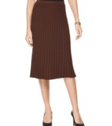 Jones New York's pleated skirt is ideal for a day at the office. Pair it with dark pumps and a solid shirt for a sophisticated look.