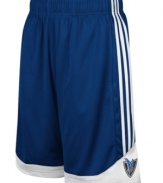 Get a step up on your competition and channel your favorite NBA basketball team with these Dallas Mavericks shorts from adidas.