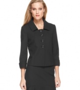 Cuffed sleeves and a short, foldover collar give this Tahari by ASL jacket contemporary style.