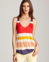 This supple-soft Splendid tank boats bright stripes for a summer-perfect statement.