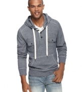 Layer up your leisure style with this hoodie from Marc Ecko Cut & Sew.