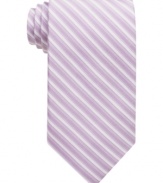 Enter the stripe zone. This Perry Ellis tie reimagines a classic in a pleasing palette.