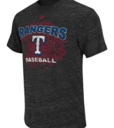 Score a home run in your casual wardrobe -- this Texas Rangers fashion tee from Majestic steps up to the plate and knocks it out of the park.