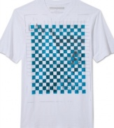 Superimposed: Sean John's City of Lights tee with a checkerboard pattern printed over a photo graphic.