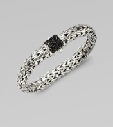 From the Chain Collection. A pretty, woven chain accented with black sapphire adorned clasp. Black sapphiresSterling silverPush clasp closureLength, about 7¾Imported 